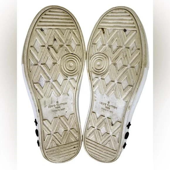 LOUIS VUITTON OLLIE RICHELIEU LOW TRAINERS IN BANDANA BLUE/WHITE